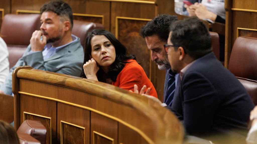 La exlíder de Ciudadanos, Inés Arrimdas, y el portavoz de ERC en el Congreso, Gabriel Rufián, durante la pasada legislatura