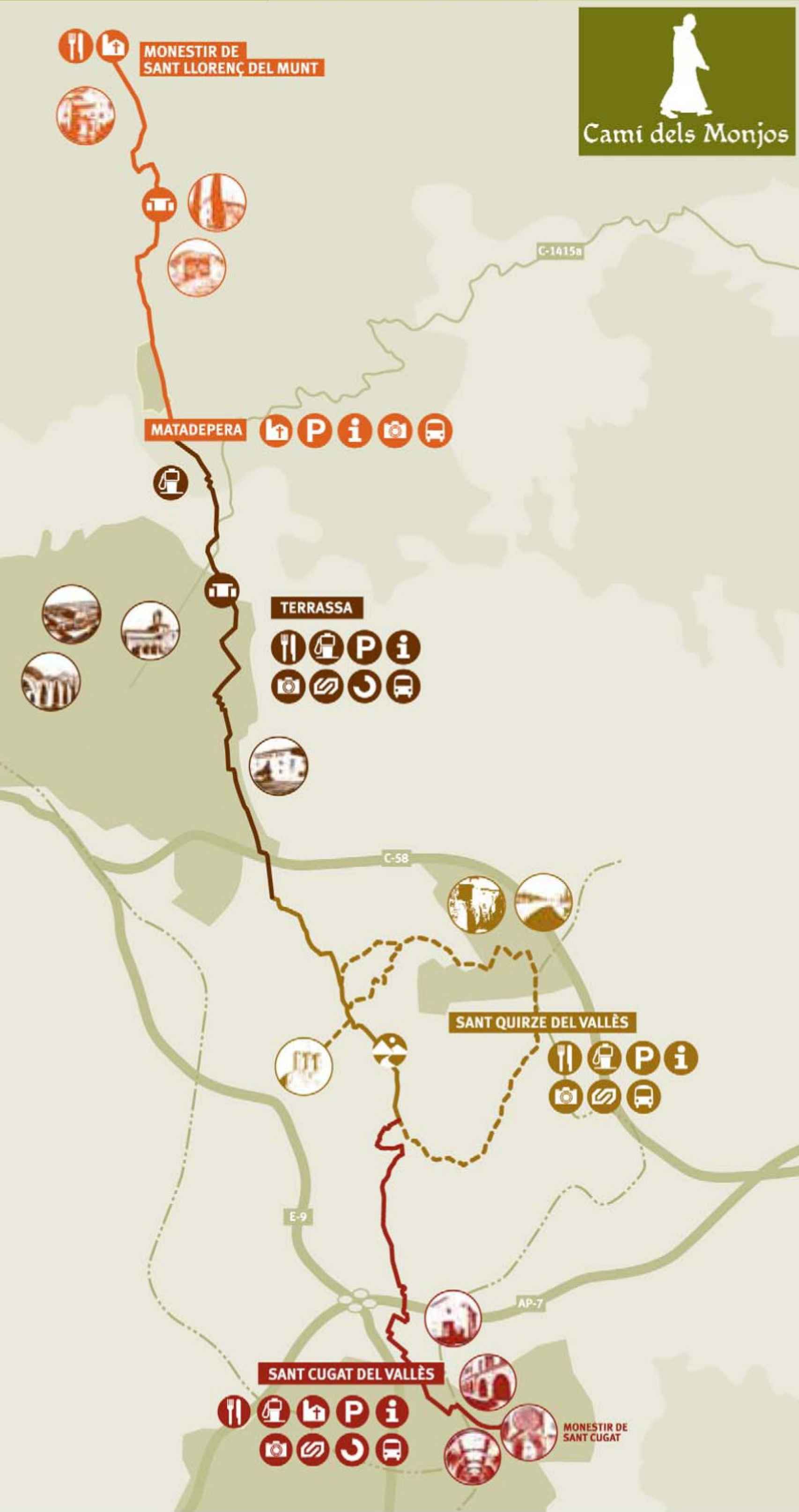 Mapa de El camino de los monjes