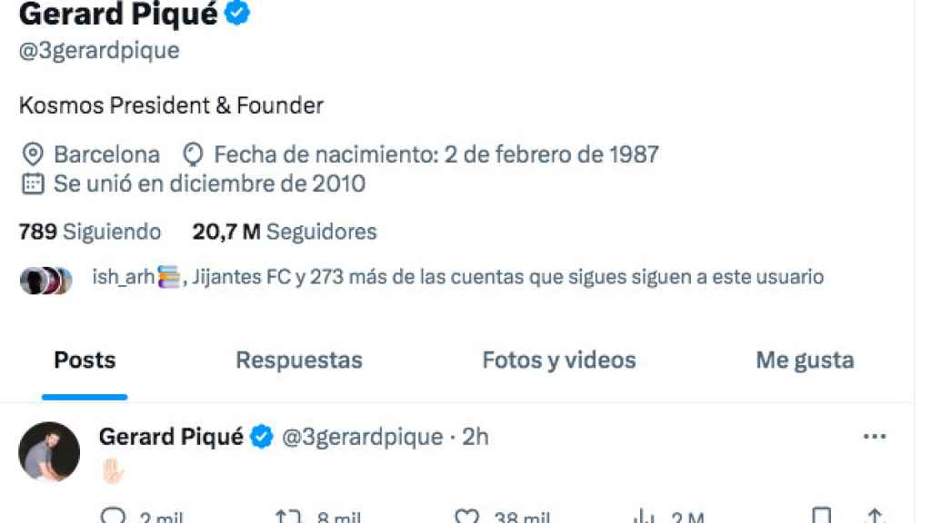 Tuit de Gerard Piqué