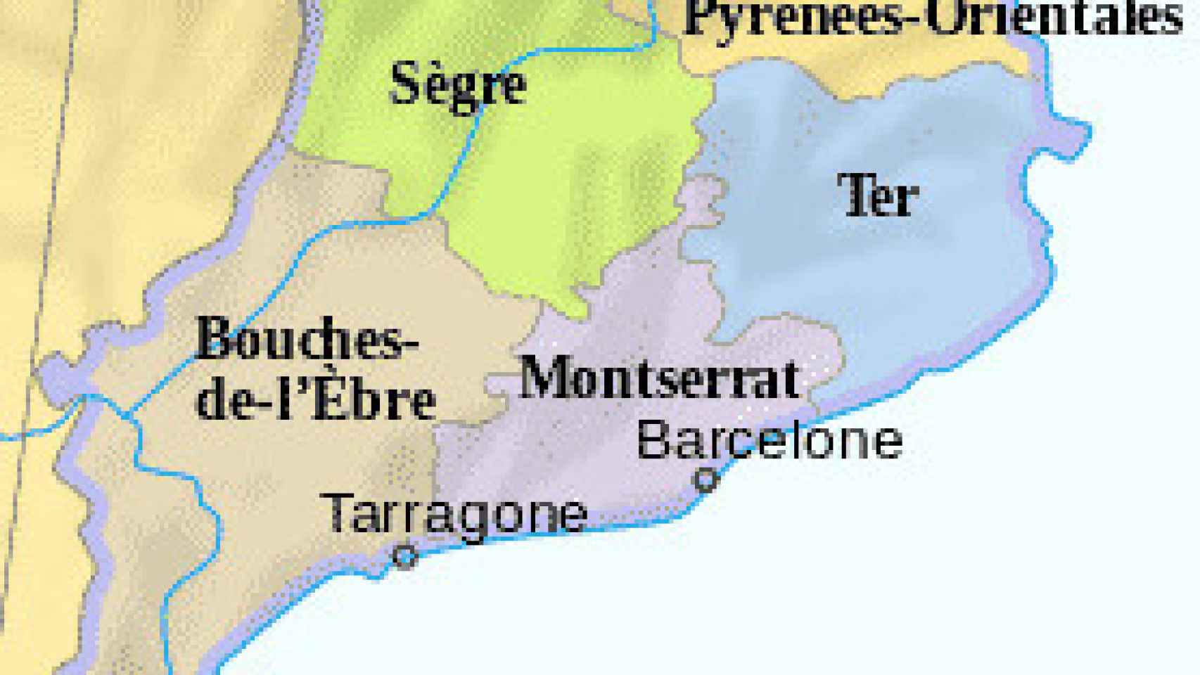 División de provincias de Cataluña en la época napoleónica