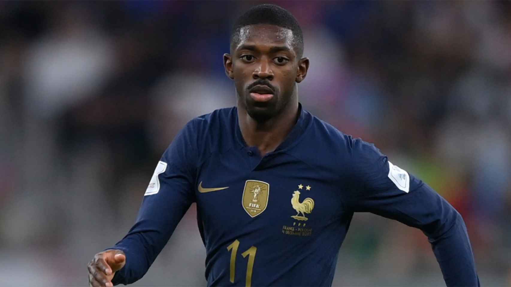 Ousmane Dembelé, durante un partido con la selección de Francia