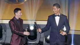 Leo Messi y Cristiano Ronaldo, en una gala del Balón de Oro