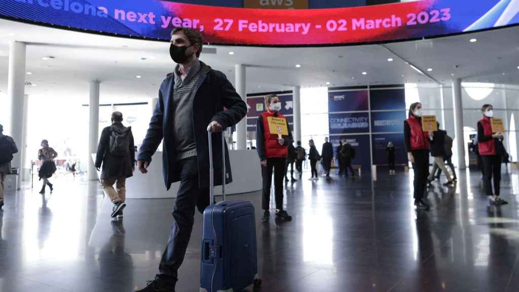 Un congresista en el Mobile World Congress, donde también trabaja SP4