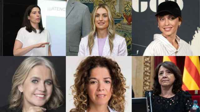 De izq. a dcha. Elena Neira, Alexia Putellas, Leticia Dolera, Rosa Tous Oriol, Carol Moreno y Anna Erra Solá