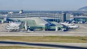 Imagen aérea de la T1 del Aeropuerto Josep Tarradellas Barcelona-El Prat