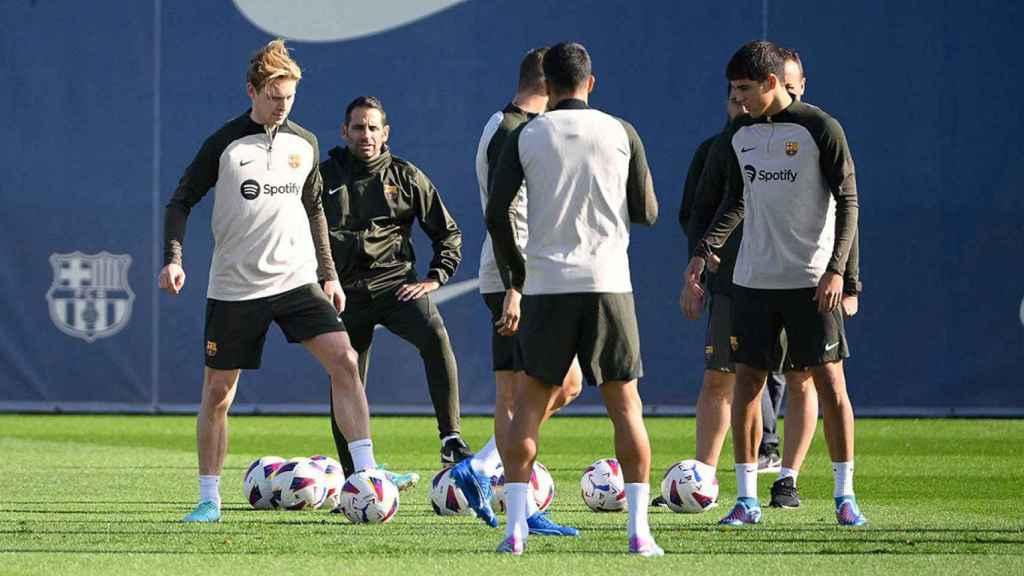 Frenkie de Jong, durante un entrenamiento del FC Barcelona