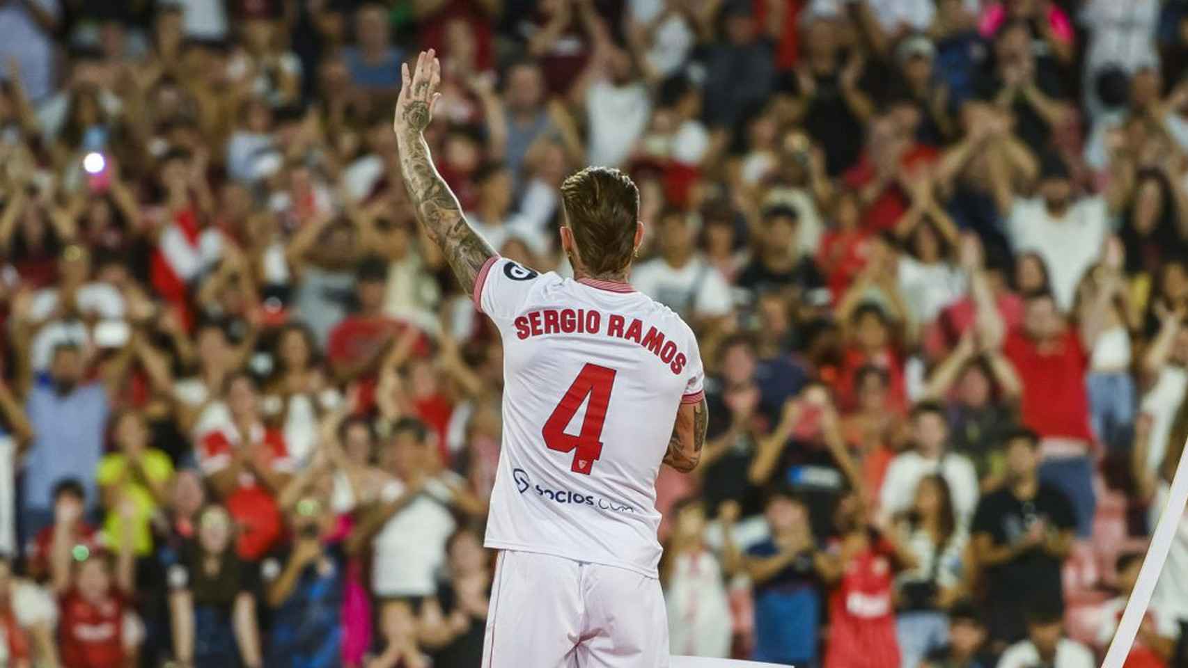 Sergio Ramos, en su presentación como futbolista del Sevilla FC