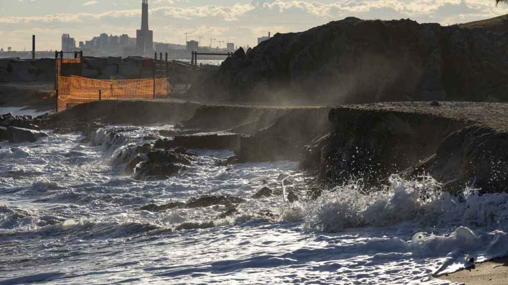 Efectos de los temporales en la costa barcelonesa