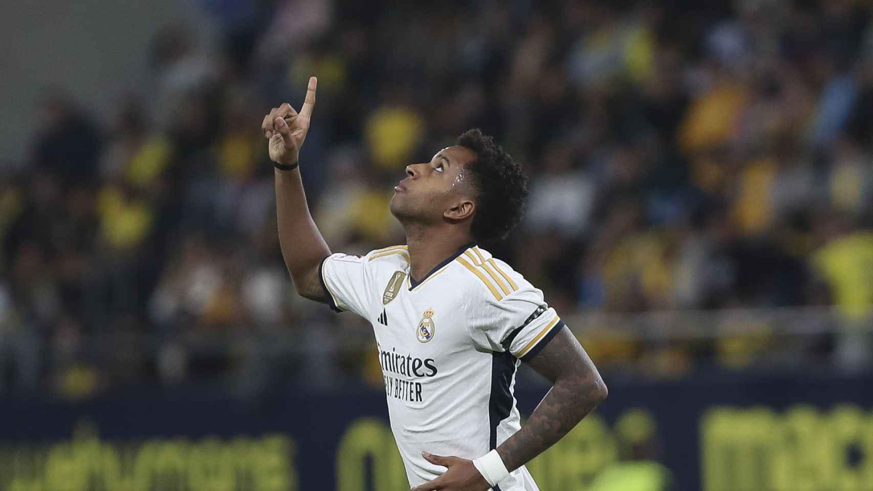 Rodrygo Goes celebra uno de sus goles en el Cádiz-Real Madrid