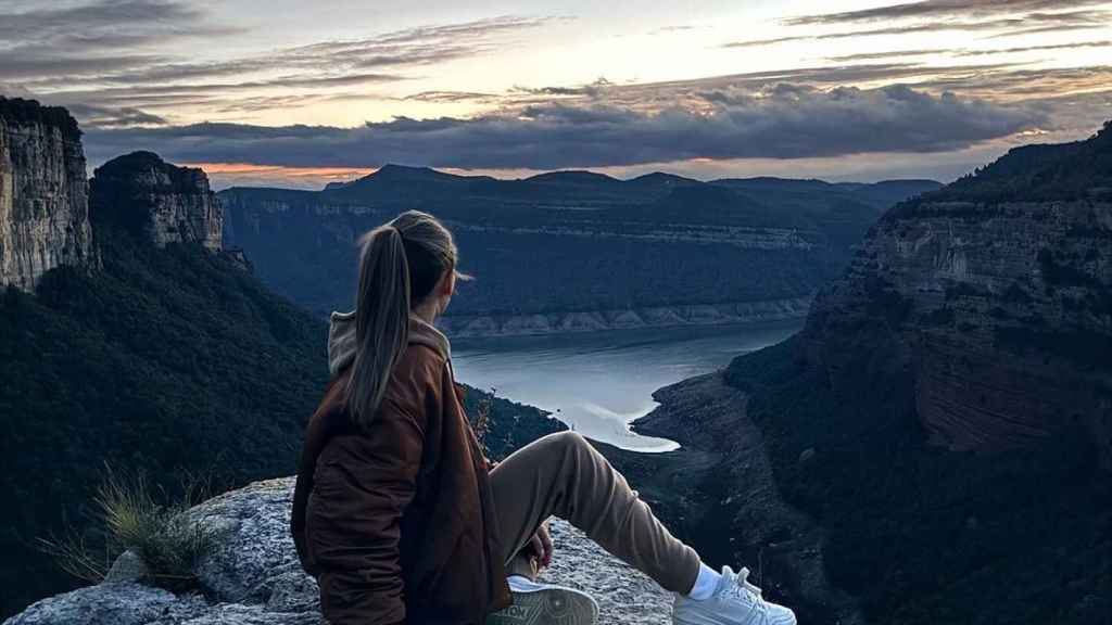 Anna Lewandowska, en Olot de excursión por Catalunya