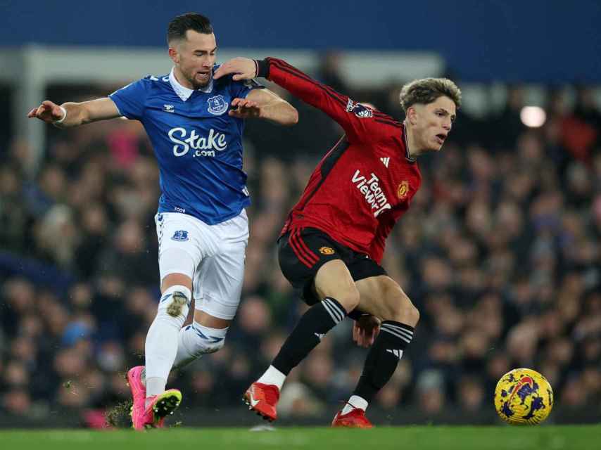 Garnacho, en el Everton-Manchester United