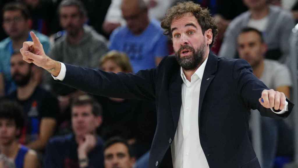 Roger Grimau, durante el partido del Barça de basket contra el Girona