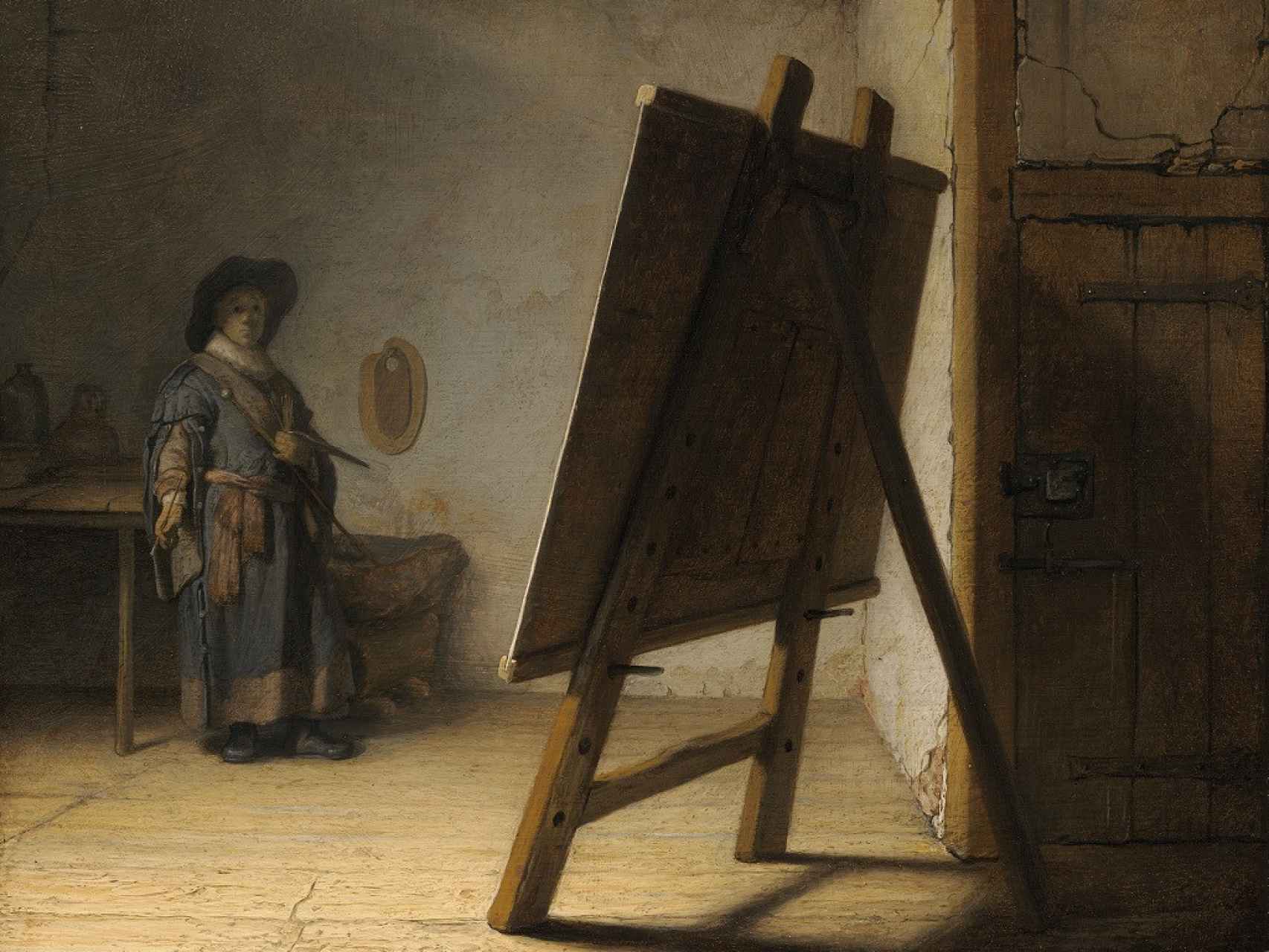 ‘Artista en su estudio’, de Rembrandt, ejecutado hacia 1628.
