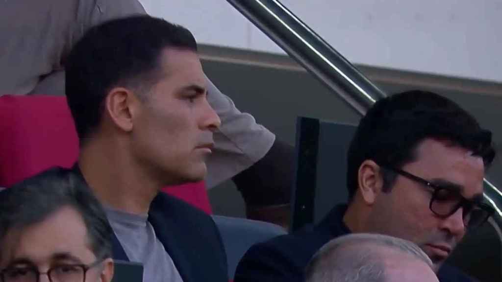 Deco y Márquez, juntos en el palco del Olímpico para el Barça-Oporto
