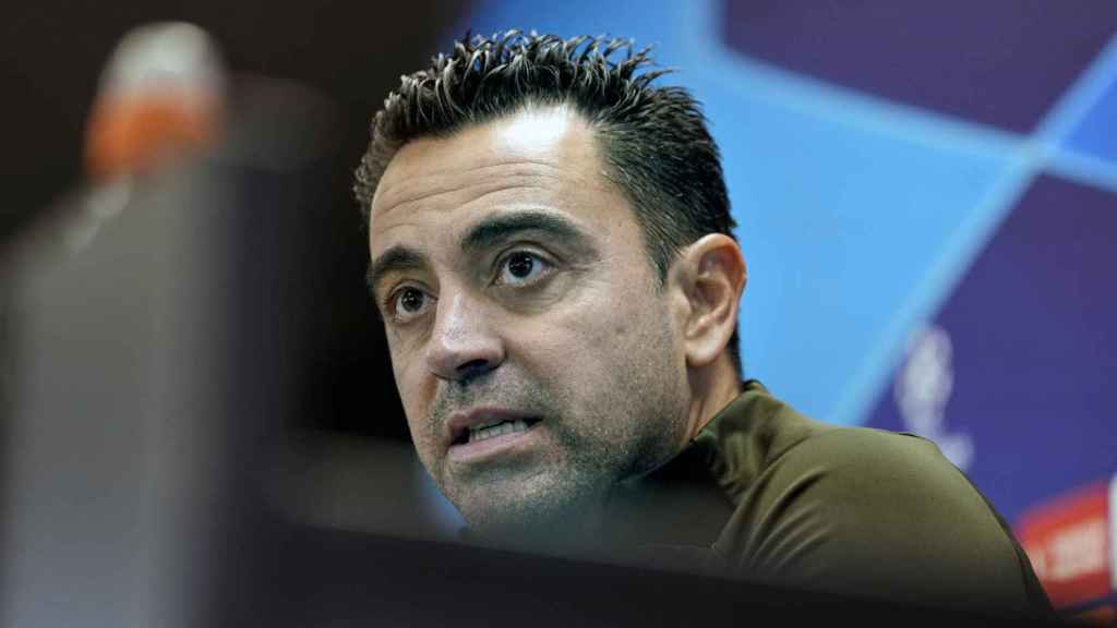 Xavi Hernández, en rueda de prensa posterior al Barça-Oporto