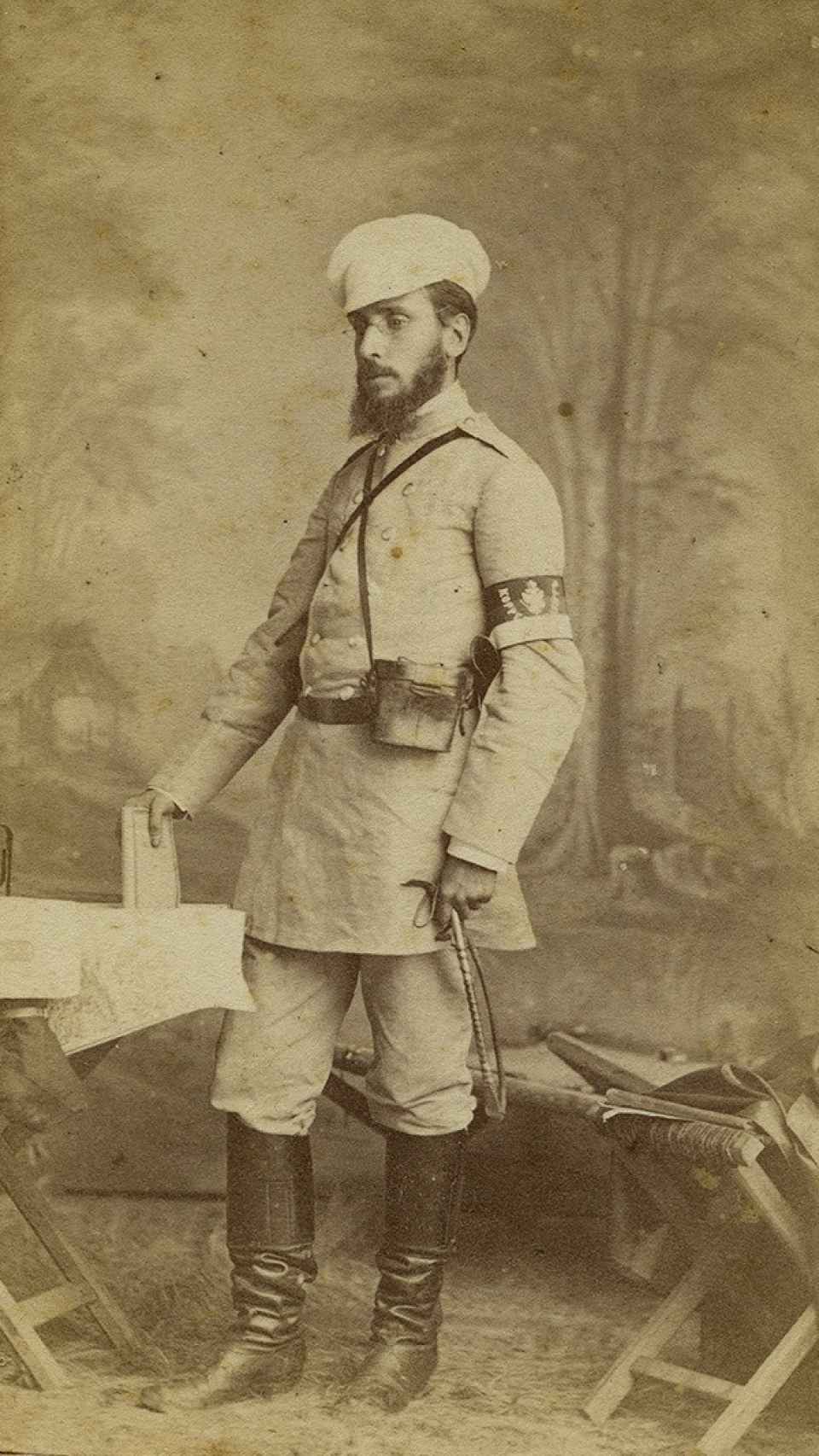 Retrato de Pellicer durante la guerra ruso-turca en 1877