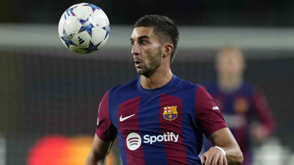 Ferran Torres, durante el Barça-Oporto de Champions League