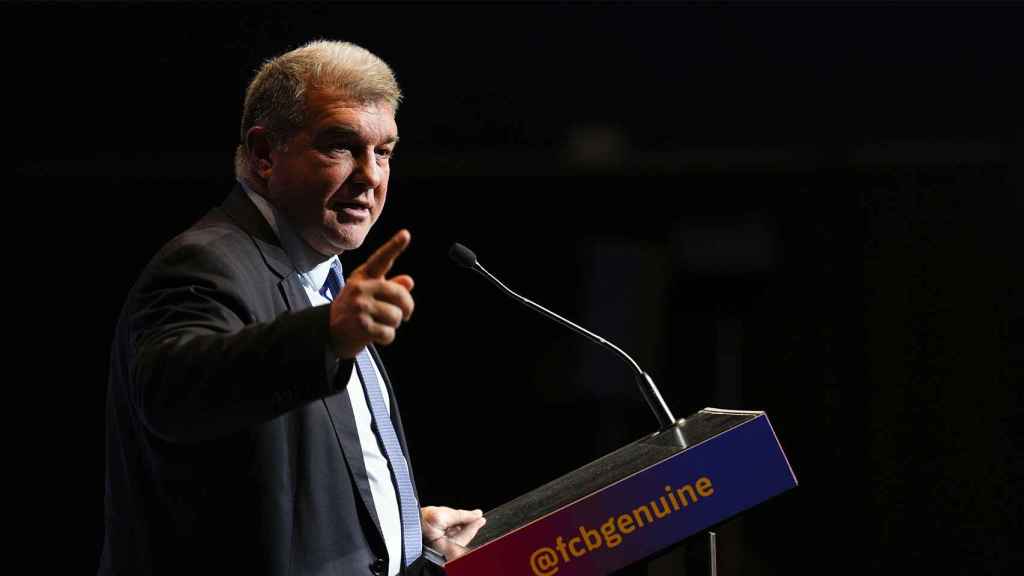 Joan Laporta, en el acto de presentación del equipo de la Fundación Barça Genuine