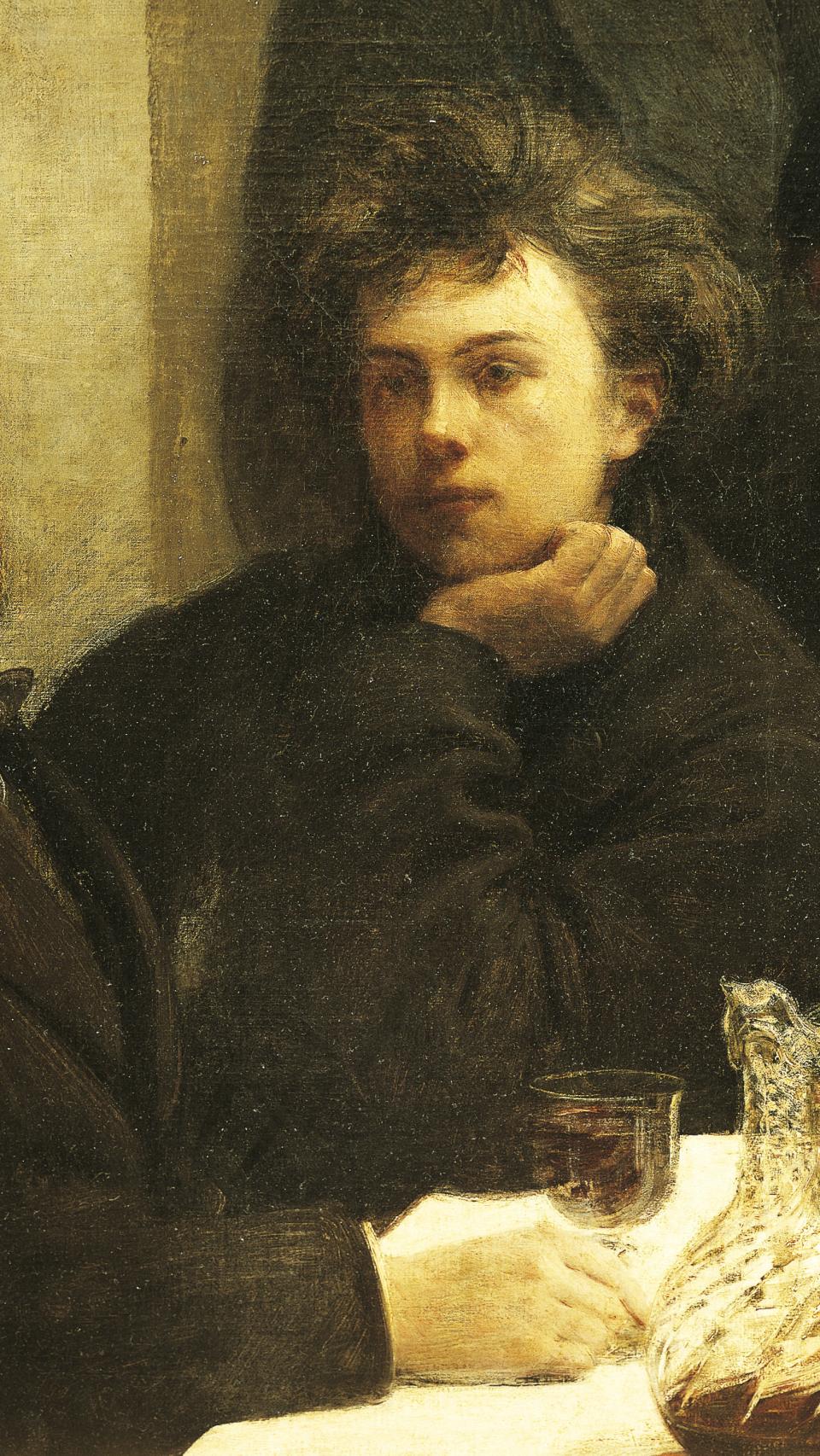 Verlaine y Rimbaud y el botánico Bonnier en el cuadro de Henri Fantin-Latour dedicado a 'Los poetas malditos' (1872).