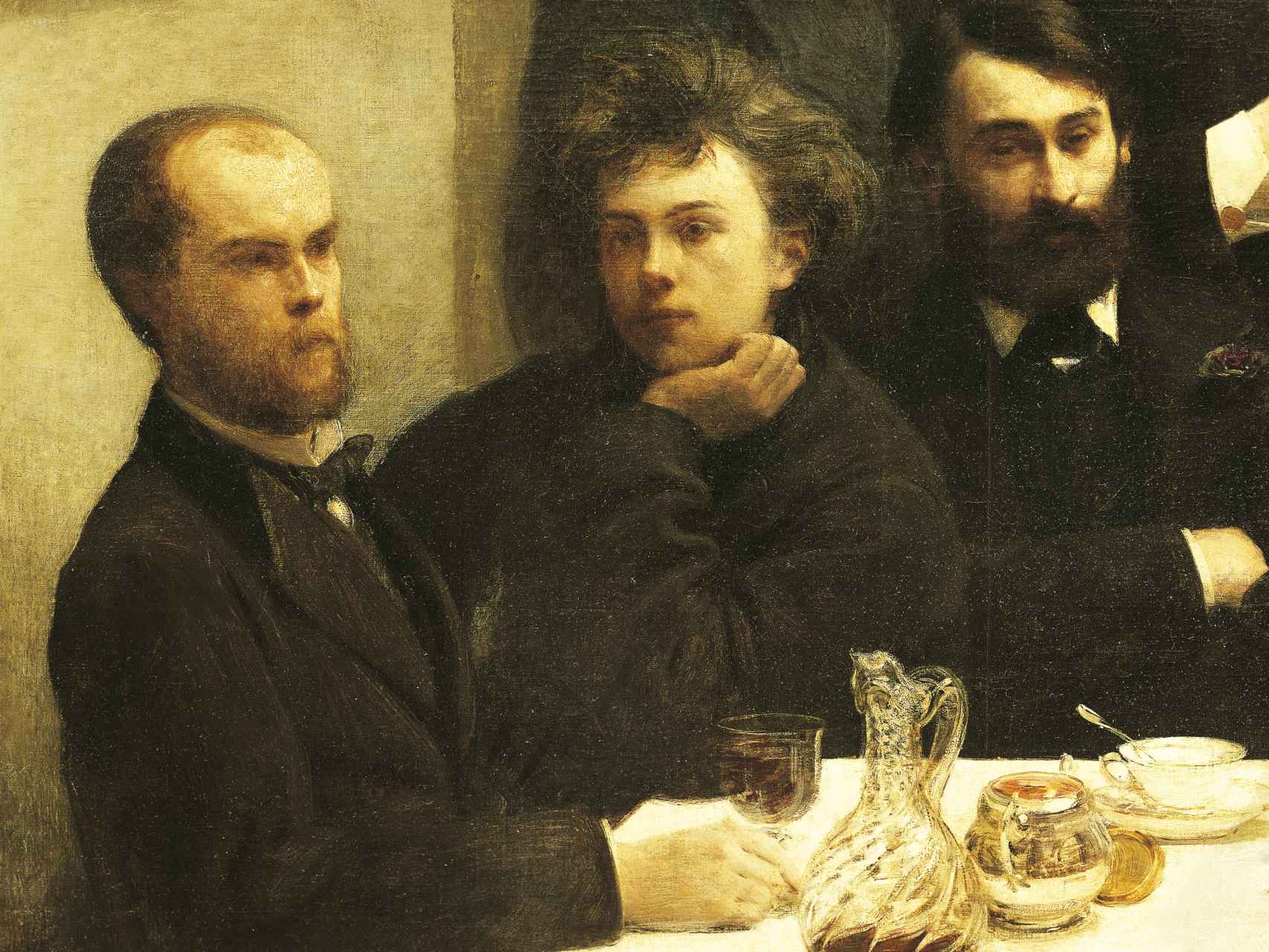 Verlaine y Rimbaud y el botánico Bonnier en el cuadro de Henri Fantin-Latour dedicado a 'Los poetas malditos' (1872).
