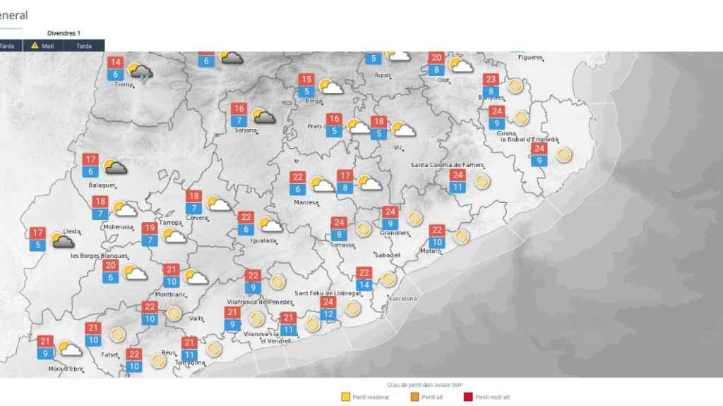 Previsión del Meteocat para este jueves 30 de noviembre