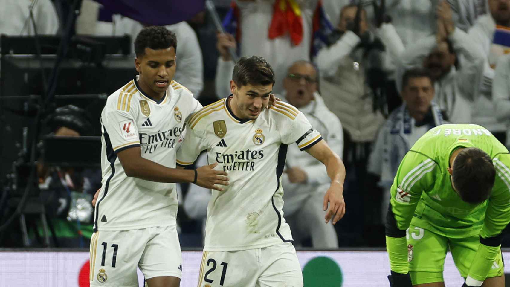 Rodrygo y Brahim, goleadores del Real Madrid contra el Granada en la Liga