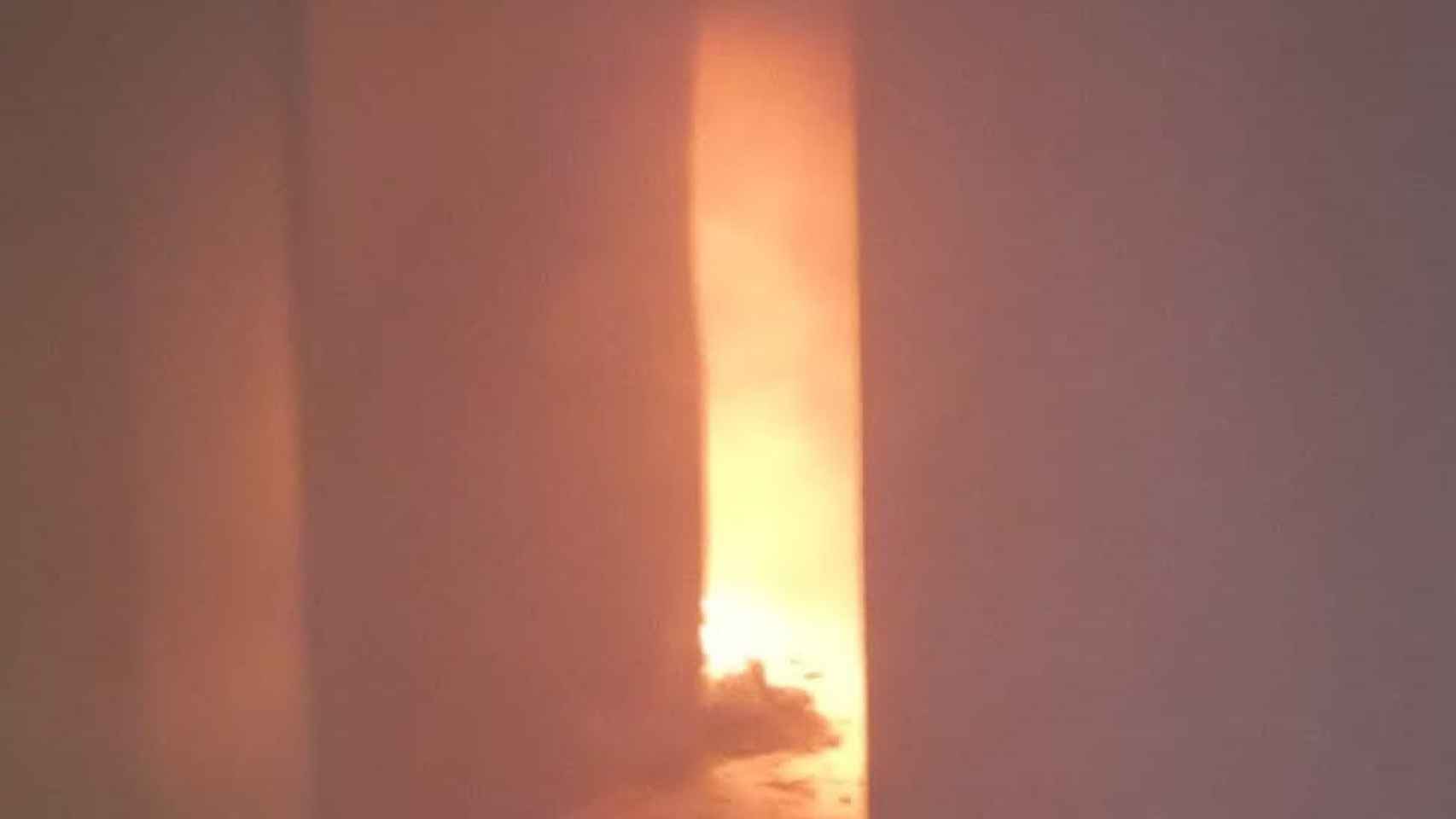 Imagen del incendio en Calella