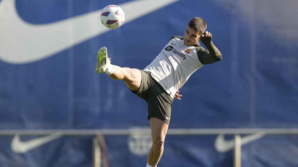 Ferran Torres, durante un partido con el FC Barcelona