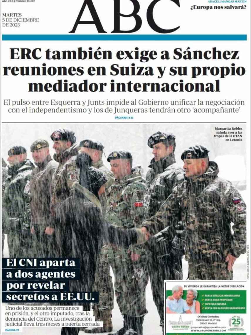 Portada de 'Abc' de 5 de diciembre de 2023