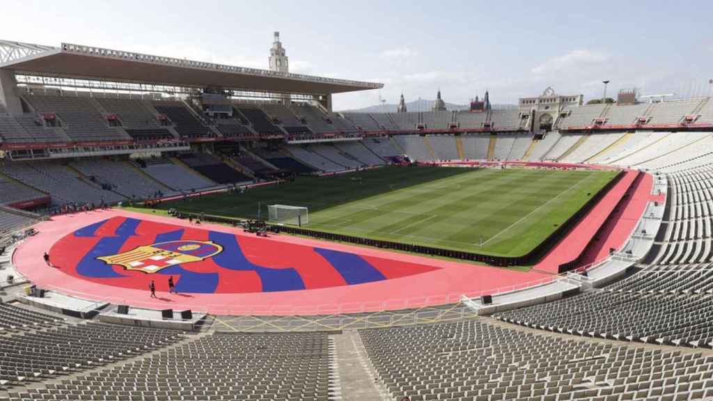 Montjuïc, vacío antes de un partido del FC Barcelona