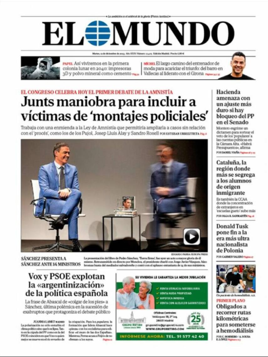 Portada de 'El Mundo' del 12 de diciembre