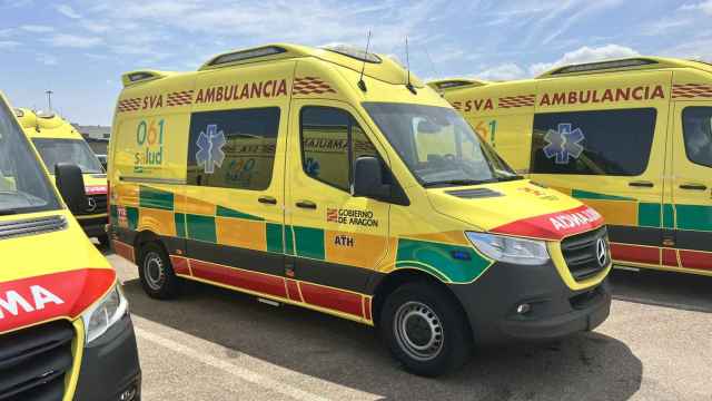 Un ambulancia de Ambulancias Tenorio en Aragón