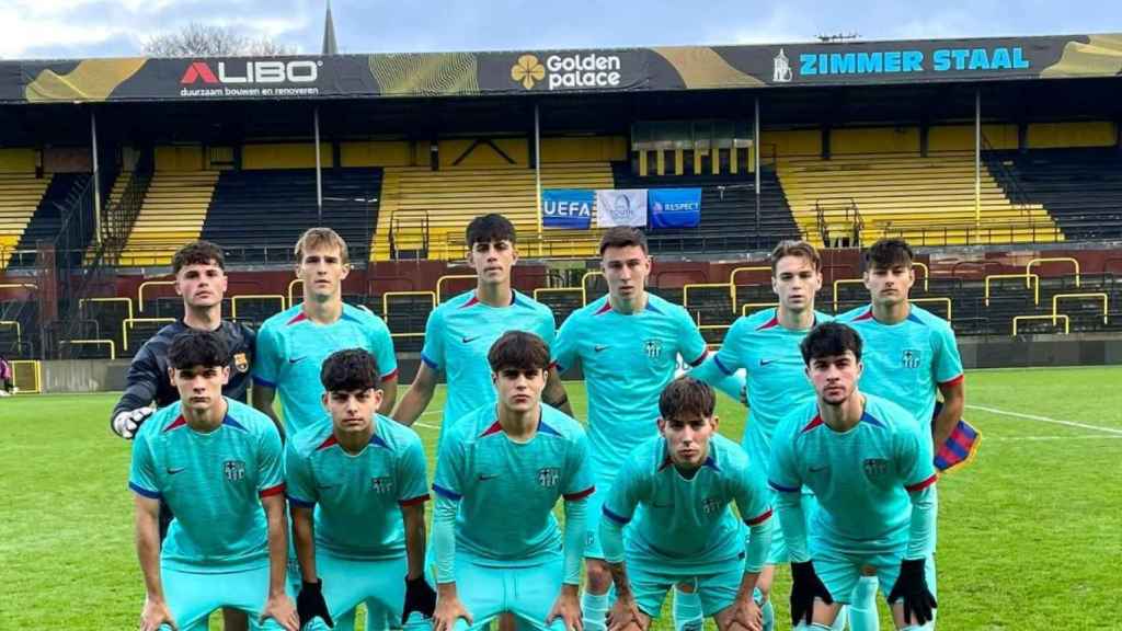 El Juvenil A, antes de medirse al Amberes en Youth League