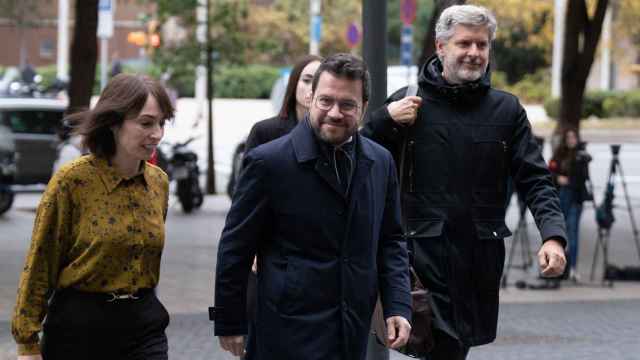 El presidente de la Generalitat, Pere Aragonès llegando al juzgado este miércoles