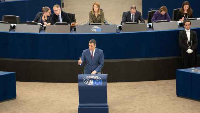 El presidente del Gobierno, Pedro Sánchez, comparece ante el Parlamento Europeo, a 13 de diciembre de 2023