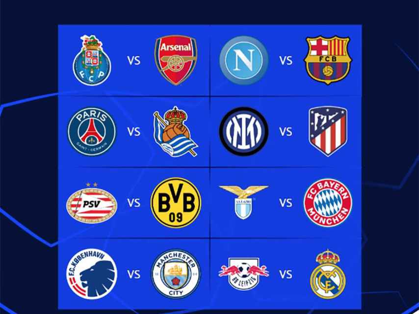 Estos son los emparejamientos de octavos de Champions League