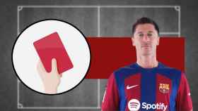 Tarjeta roja a Robert Lewandowski por su falta de gol