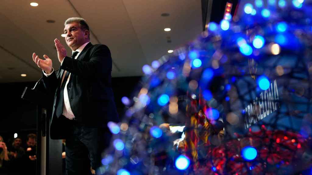 Joan Laporta, justo después de dar el discurso de Navidad