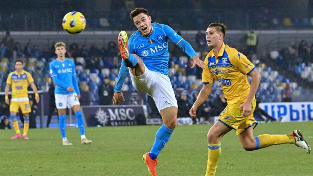 El Nápoles, durante el partido de Copa de Italia ante el Frosinone