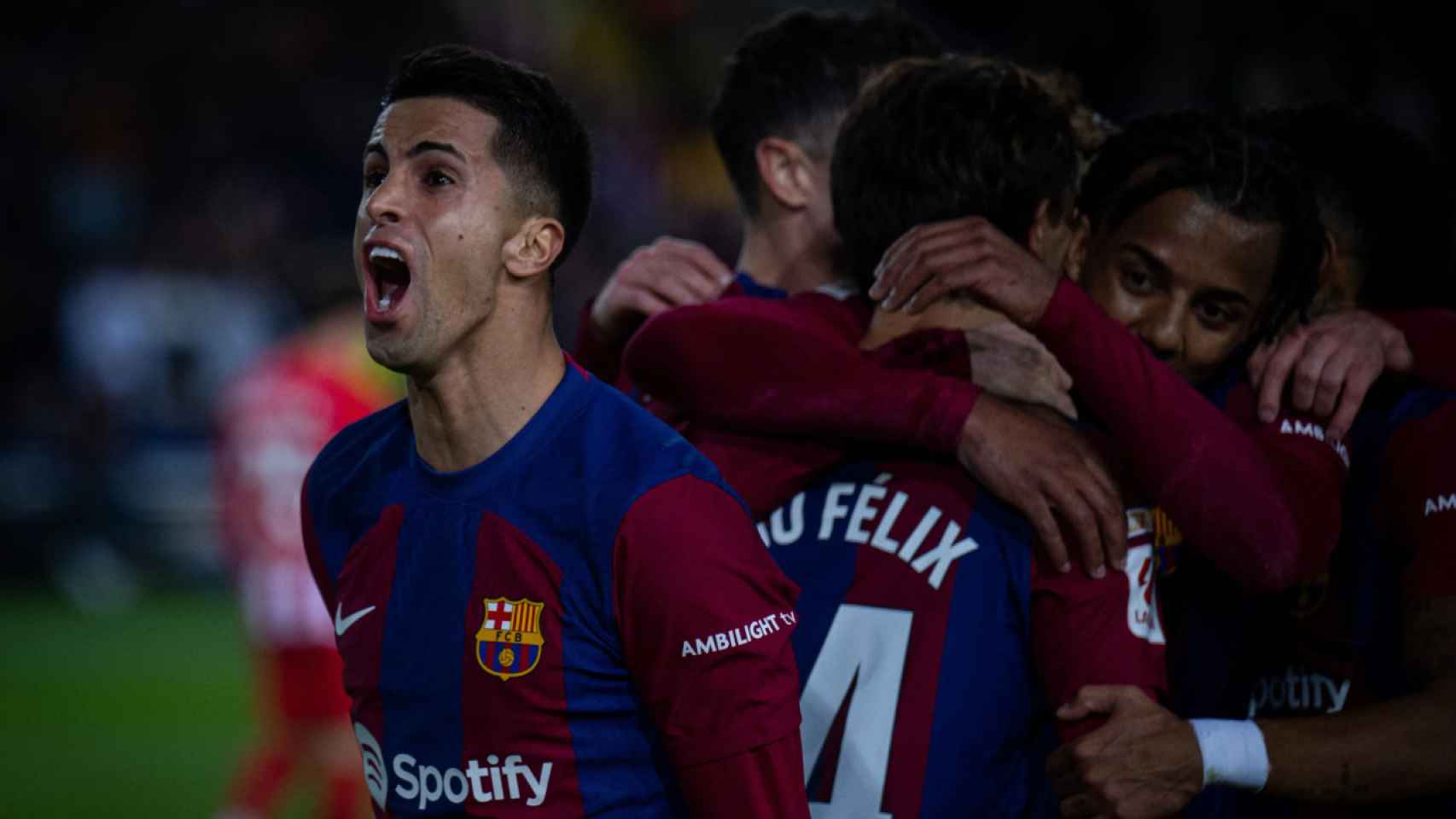 La euforia de Joao Cancelo por el triunfo del Barça contra el Atletico de Madrid