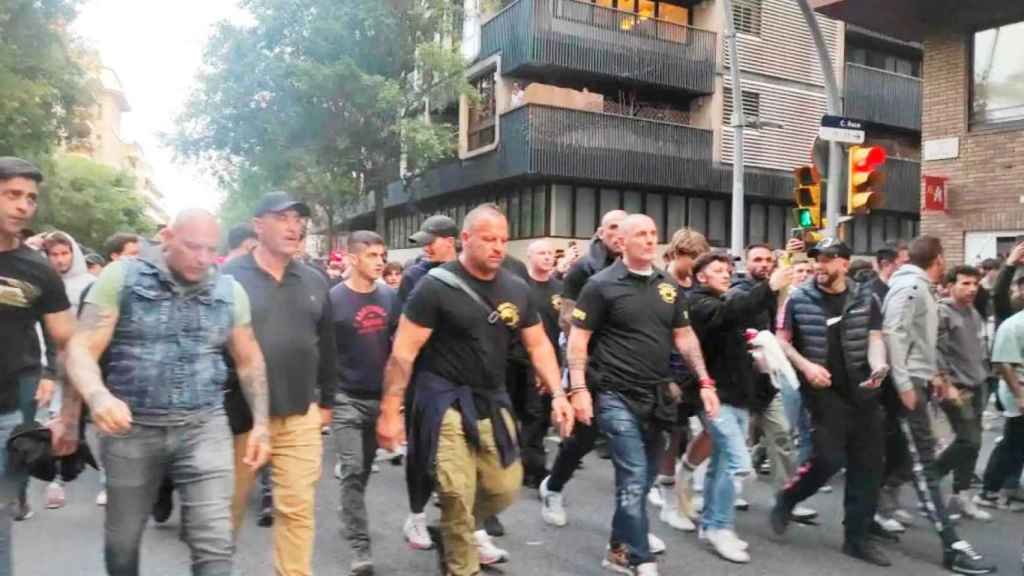 Dani Esteve, en las marchas antiokupas en Barcelona en junio