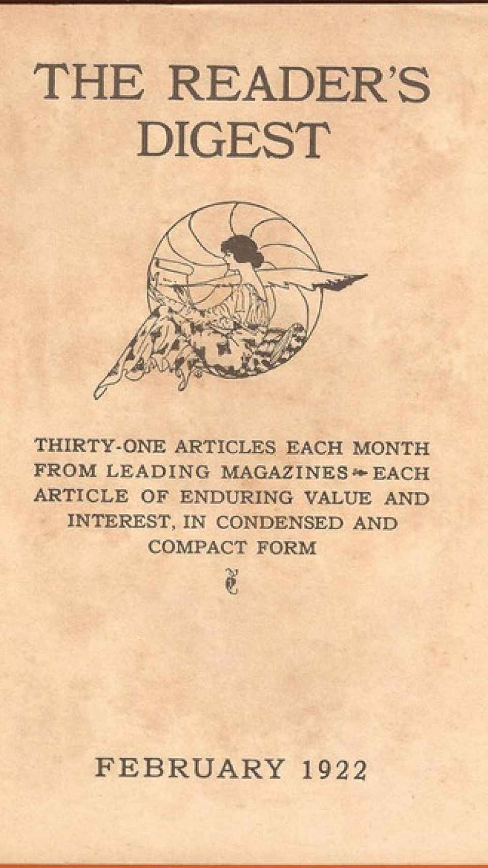 Primer número de la revista 'Reader's Digest' (1922)