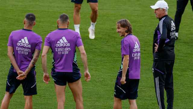 Luka Modric, durante un entrenamiento con el Real Madrid