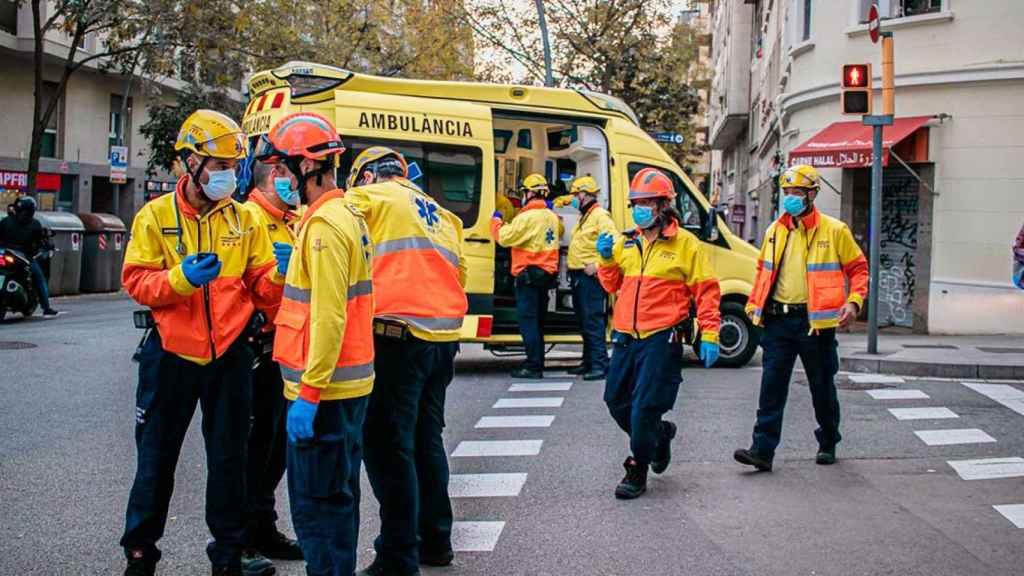 Sanitarios del SEM, en Barcelona