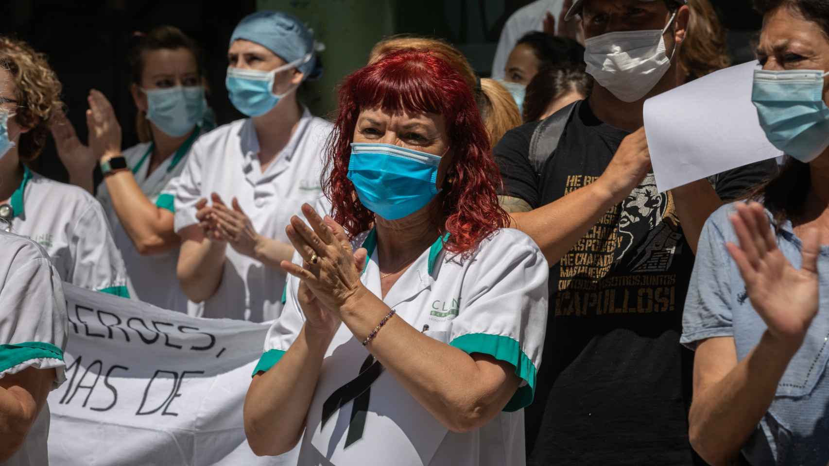 Sanitarios en una protesta, en una imagen de archivo