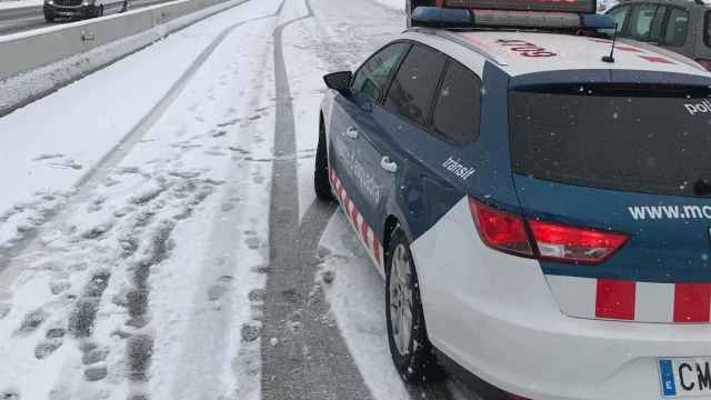 Una carretera catalana cortada a causa de la nieve