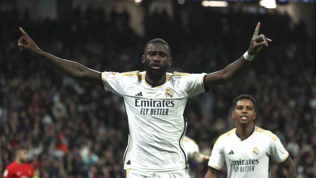 Antonio Rüdiger festeja el gol de la victoria del Real Madrid contra el Mallorca