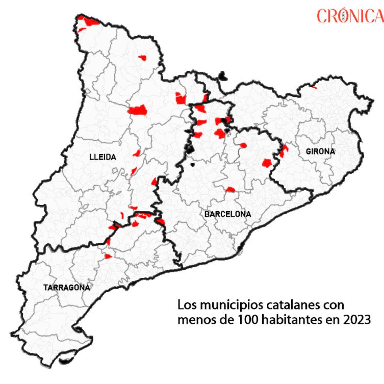 Los pueblos catalanes menos poblados a 1 de enero del 2023