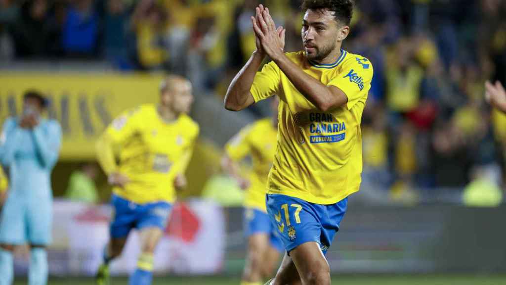 Munir celebra su gol al Barça