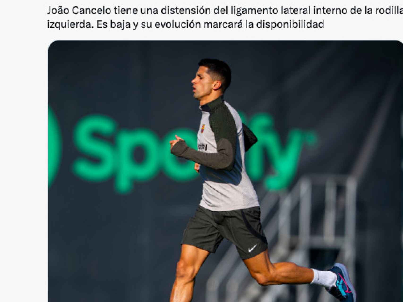Comunicado del Barça sobre la lesión de Cancelo